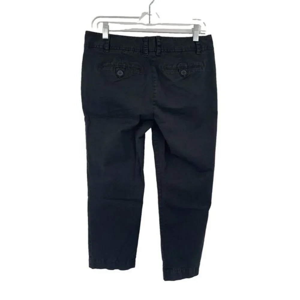 ANNE TAYLOR LOFT Black Cotton Blend Narrow Leg Women's Capri Pants Size 4 - Picture 8 of 8